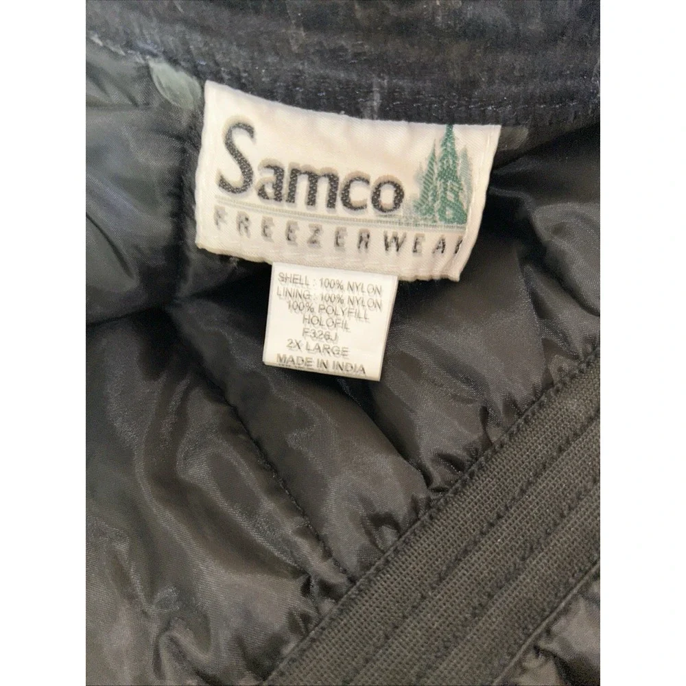Vintage Samco Freezerwear Men's Jacket Sz 2X Large Navy Blue Faux Fur Made India